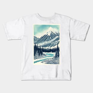 Unearthly Reverie: Surreal Lines of the Rocky Mountains Kids T-Shirt